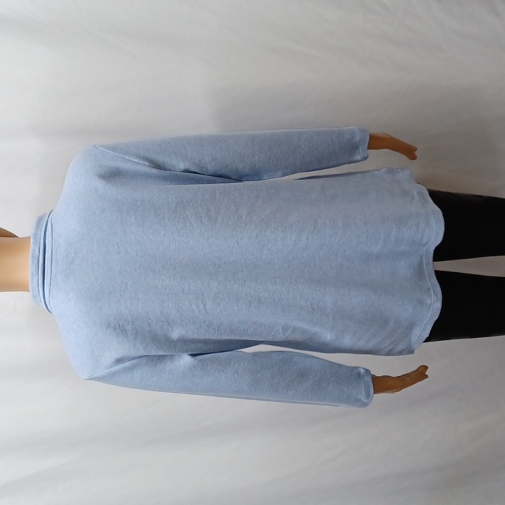 Karen Scott Cotton Zip-Neck Top, Light Blue Heather - Picture 7 of 10